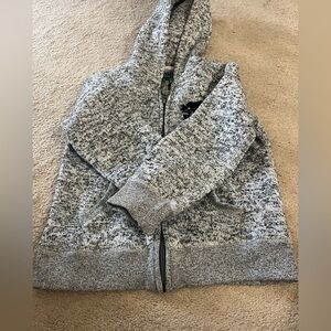 Roots Gray Hooded Zip-Up Sweater